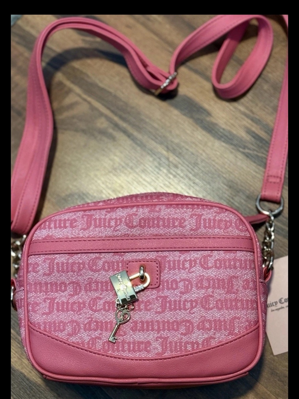 Juicy Couture Crossbody Purse NWT New Pink Lemonade Charm Summer